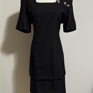 Vintage Habits Women’s Black Dress Size 16 Made in USA Short Sleeve Classic